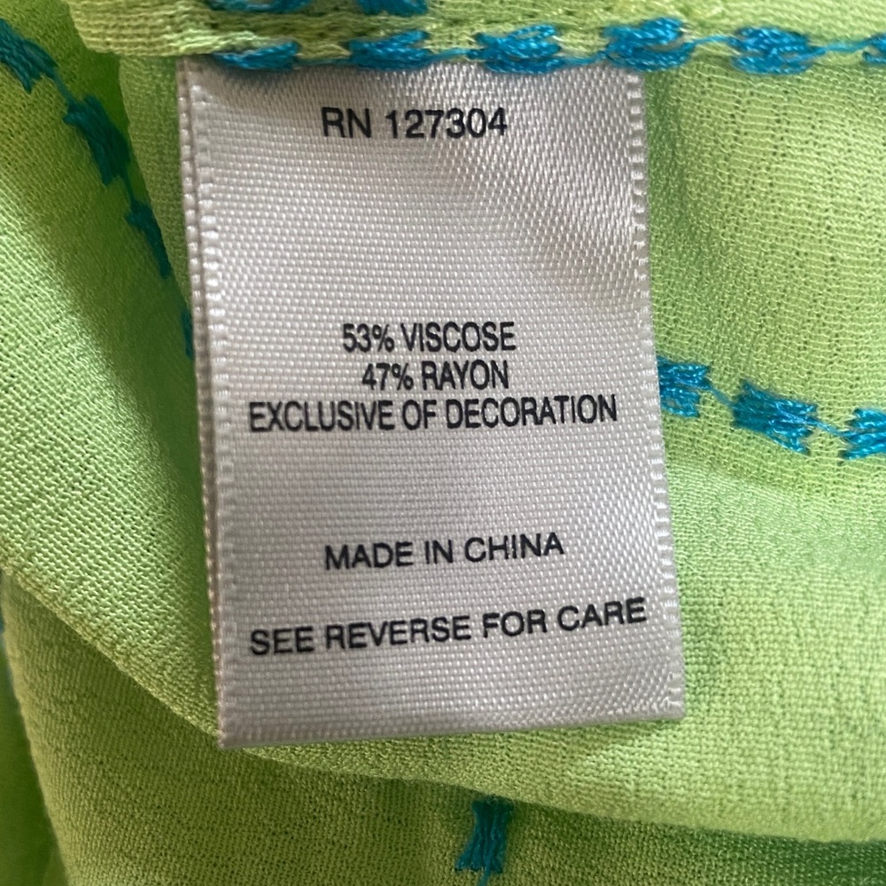 John Mark Lime Green Multi-Color Embroidered Tunic - Picture 8 of 11